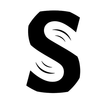A creative and modern letter "S" monogram vector logo featuring a bold stroke design with accent curved slash lines. for branding, personal portfolios, retail brands, media channels, and dynamic