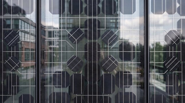 Solar Cells Integrated into Modern Building Glass Facade