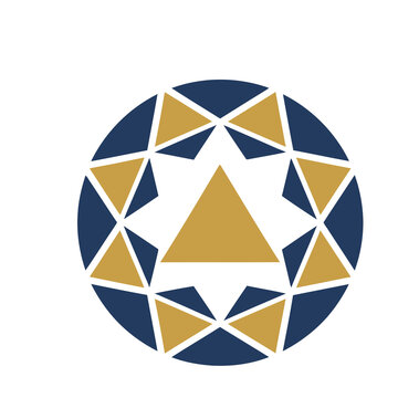 Geometric abstract logo with triangles and circle