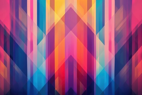 Colorful abstract background featuring geometric shapes and patterns, neon-inspired palette, kaleidoscopic effect, intricate details, futuristic vibe, eye-catching design, digital art style