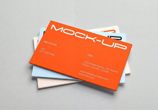 Modern Business Card Stack Mockup