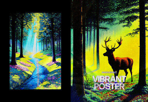 Vertical Vibrant Poster Photo Effect For Poster And Print Design