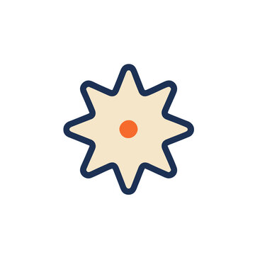Abstract star shape with orange dot