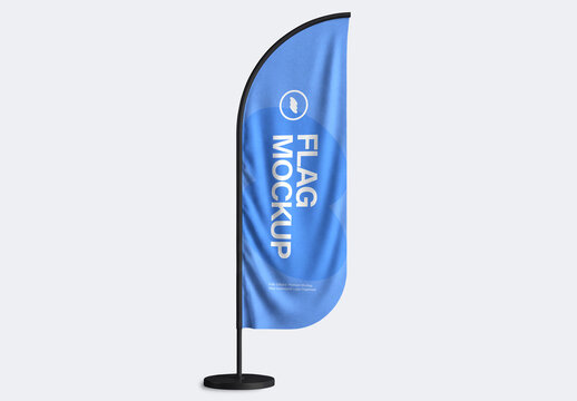 Teardrop Feather Flag Mockup