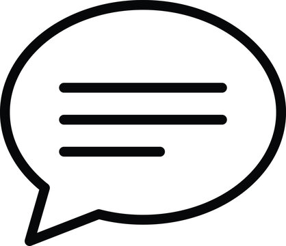 Minimal Speech Bubble Message Icon with Text Lines for Communication Design