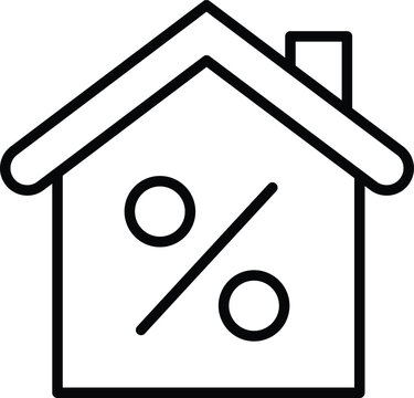 Home Discount Tag Icon with Percentage Symbol for Real Estate and Promotion Design