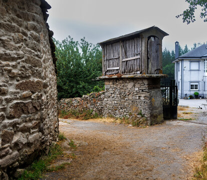 Traditional Stone Horreo and Historic Architecture, Galicia, Spain