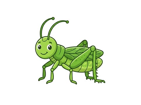 Cartoon grasshopper insect illustration