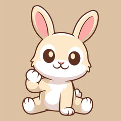 Fototapeta premium Collection of cute animal and cute icon of bunny, rabbit isolated on white.
