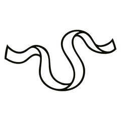 Fototapeta premium Party Ribbon Icon - Wavy Streamer Banner Line Art Vector Illustration for Halloween Decoration Posters, Festive Celebration Banners, Gift Cards, and App UI Design