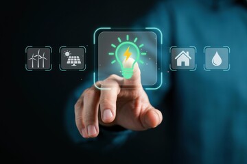 Obraz premium Smart energy management and sustainability concept