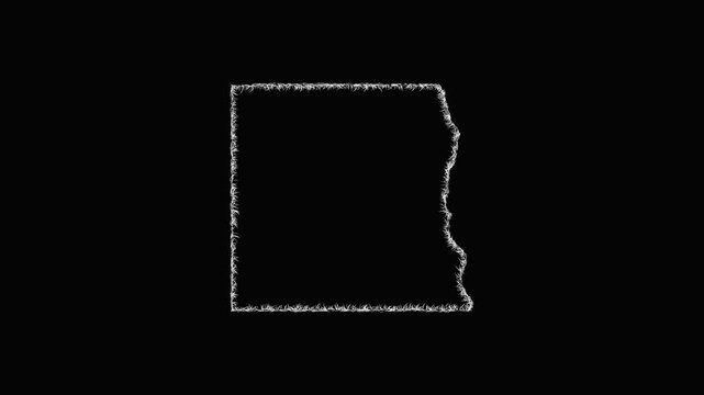 Sketch Houston outline map animation - smooth progressive reveal