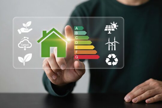 Energy efficiency and sustainable home concept