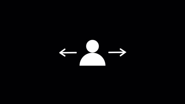 people transfer icon animation, Account switch, person change , Exchange partner linear icon animation. exchange arrow symbol representing account transfer or user switching on transparent background 