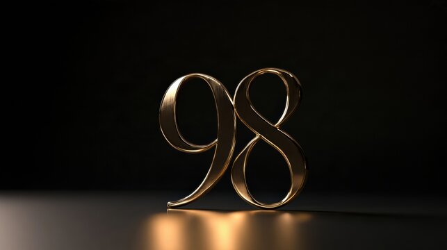Elegant typography displays the founding year 98 on a dark corporate background, highlighting heritage and trust in a business context.