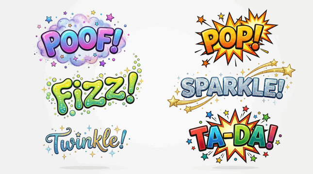 Magical comic sound effects collection with sparkle and twinkles.