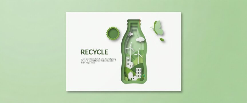 Eco friendly recycling concept with paper bottle