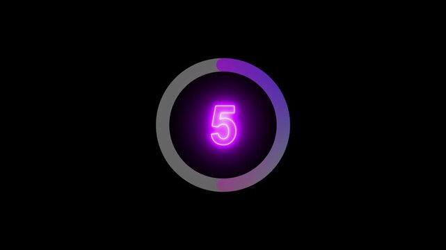 Minimalist Countdown Timer with Circular Progress Bar, Clean White Background, Presentation and Social Media Loop, 4K
