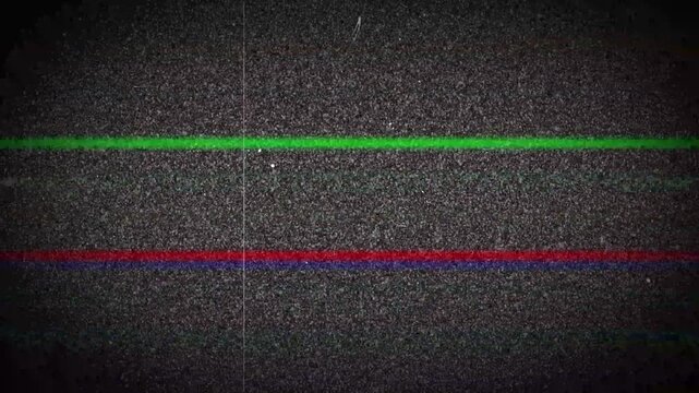 Tv screen no connection interface with dust, scratches and flicker effect. Black and white noise caused by bad signal reception.