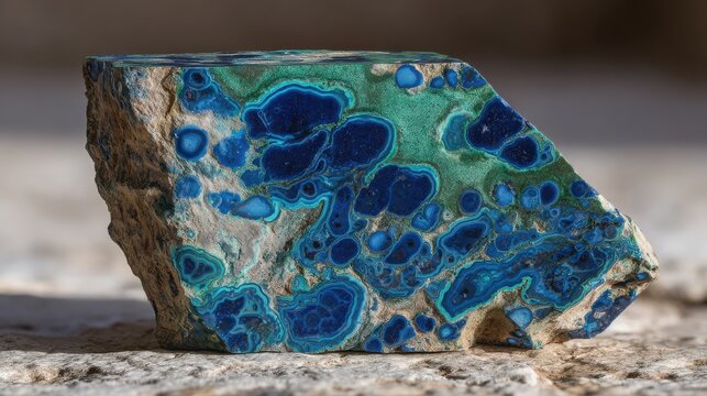 Raw Chrysocolla Gemstone with Vibrant Blue and Green Swirls