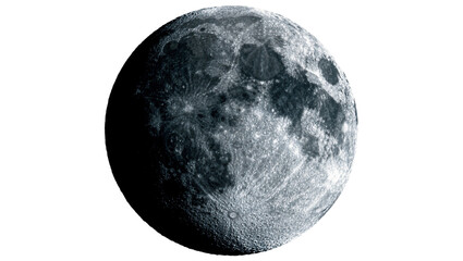 Detailed textured full moon, isolated on transparent background © Nicolae