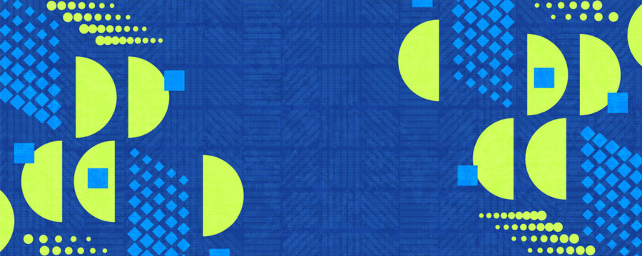 Dynamic and Abstract Background with Blue and Lime Geometric Shapes and Texture Effects. Suitable for Sport and Game Banner or Background Design