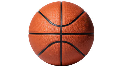 Fototapeta premium Standard orange basketball with black seams, isolated on transparent background