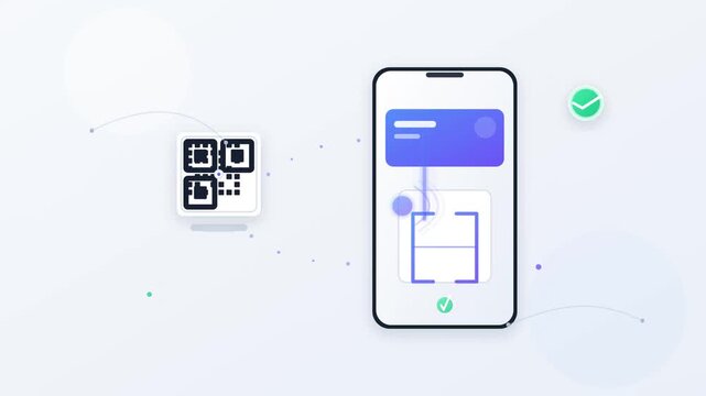 Smartphone scanning a qr code for quick mobile payment authentication