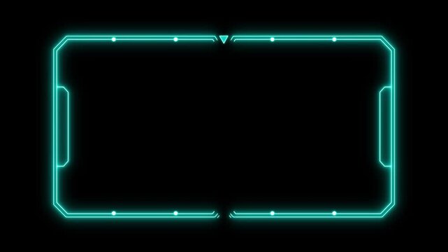 Universal Technology Line and frame Video overlay Futuristic HUD Head up display interface template with basic geometry line element concept video on transparent background.