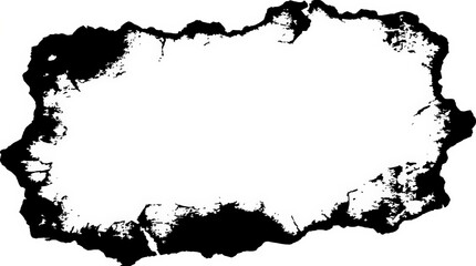 Fototapeta premium Ragged black ink silhouette border with irregular torn paper edges and high contrast texture effect