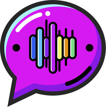 Colorful Speech Bubble With Soundwave Bars For Digital Voice Messaging And Communication for adobe illustrator, corel draw, affinity, figma etc.