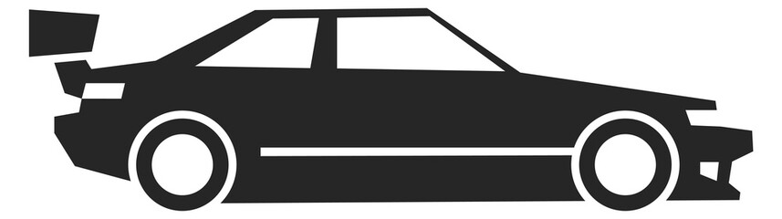 Fototapeta premium Race car black icon. Modern sport auto