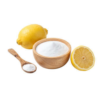 Lemon and Baking Soda Isolated