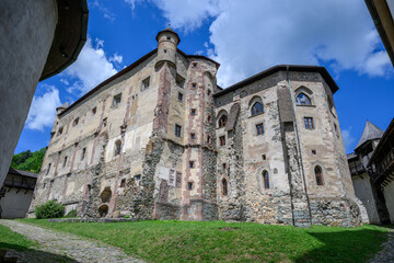 Weathered palace walls and corner turret in the courtyard of the Old Castle, Banska Stiavnica, Slovakia © Michal Plevko