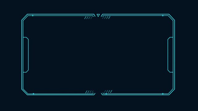 Universal Technology Line and frame Video overlay Futuristic HUD Head up display interface template with basic geometry line element. Universal Technology Line and frame Video overlay futuristic