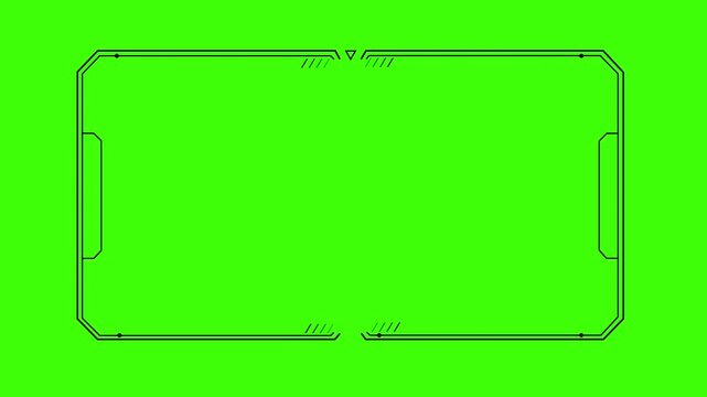 Universal Technology Line and frame Video overlay Futuristic HUD Head up display interface template with basic geometry line element. Universal Technology Line and frame Video overlay futuristic
