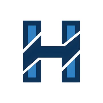 Letter H logo icon design template in blue colors