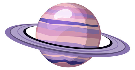 Saturn cartoon icon. Space planet with ring graphic symbol © MicroOne