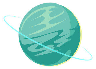 Uranus cartoon icon. Solar system planet illustration © MicroOne