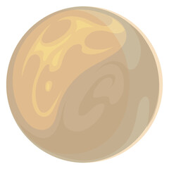 Mercury icon. Cartoon solar system planet symbol © MicroOne