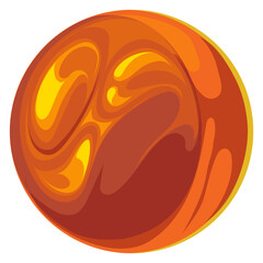 Mars cartoon icon. Astronomy education planet symbol © MicroOne