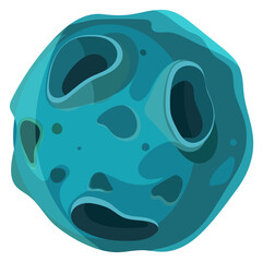 Meteorite cartoon icon. Space game asteroid element © MicroOne