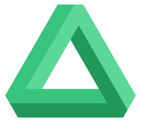 Fototapeta premium Impossible triangle logo. Minimal geometric loop figure