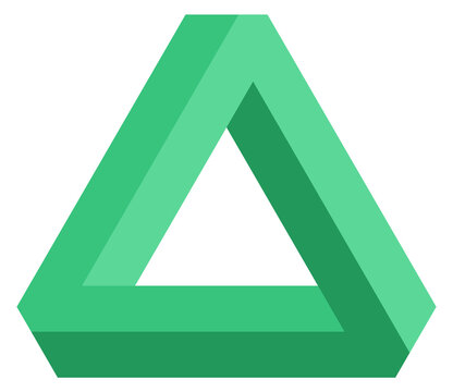 Impossible triangle logo. Minimal geometric loop figure