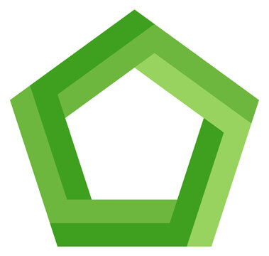 Impossible polygon figure logo. Geometric endless shape
