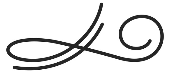 Obraz premium Swirly line in retro calligraphy style. Retro decorative curl