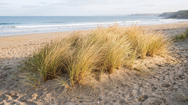 sand dunes and grass on the beach