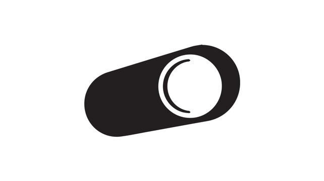Minimalist toggle switch icon in black and white style representing user interface control