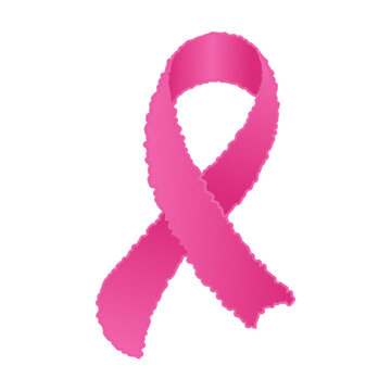 Breast Cancer Awareness PNG Graphic Featuring Textured Pink Ribbon with Rough Edge Details on Transparent Background