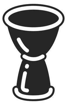 Goblet drum black icon. Folk music instrument